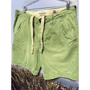VTG Abercrombie Fitch Shorts Men 34 Y2K Heavyweight Drawstring Surfer Button‎